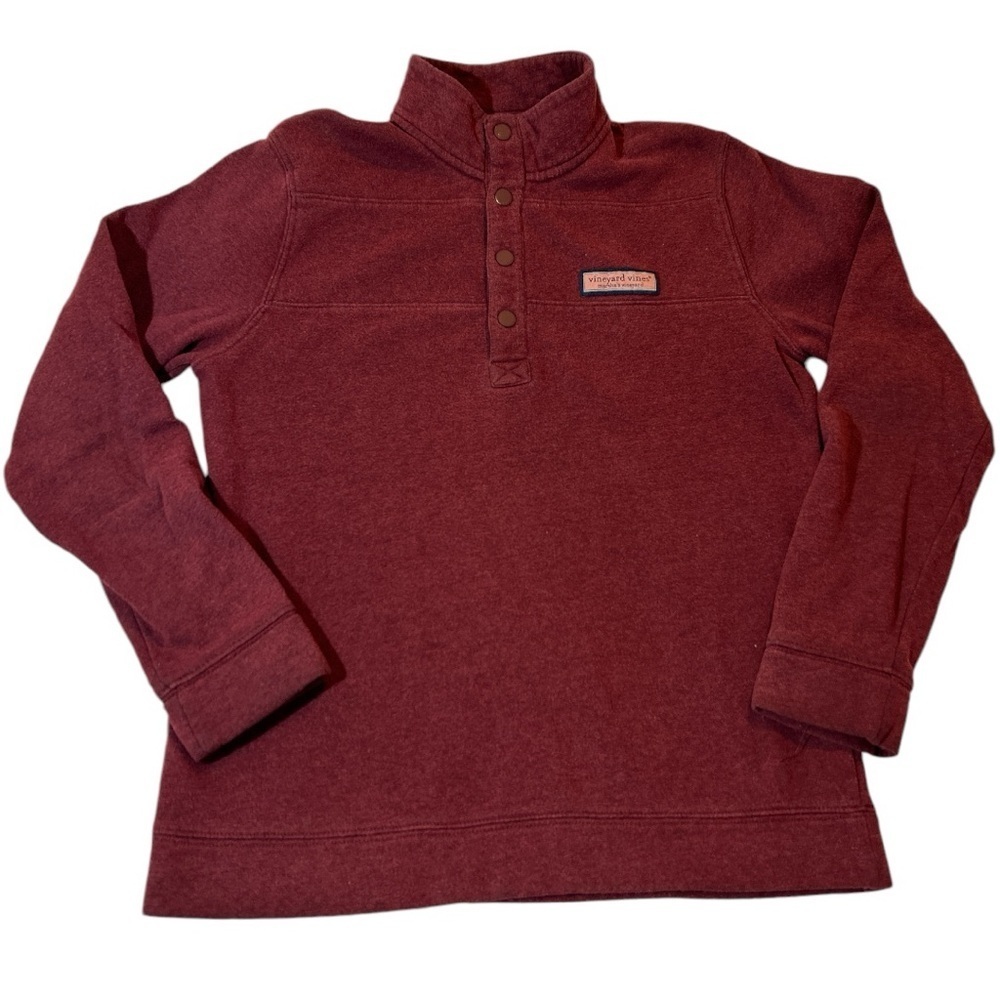Vineyard Vines 1/4 Snap Mock Neck Martha's Vineyard Fleece Pullover Size Large